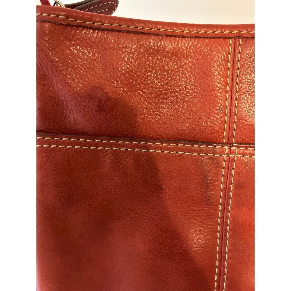 Fossil Vintage Red Crossbody Bag Leather